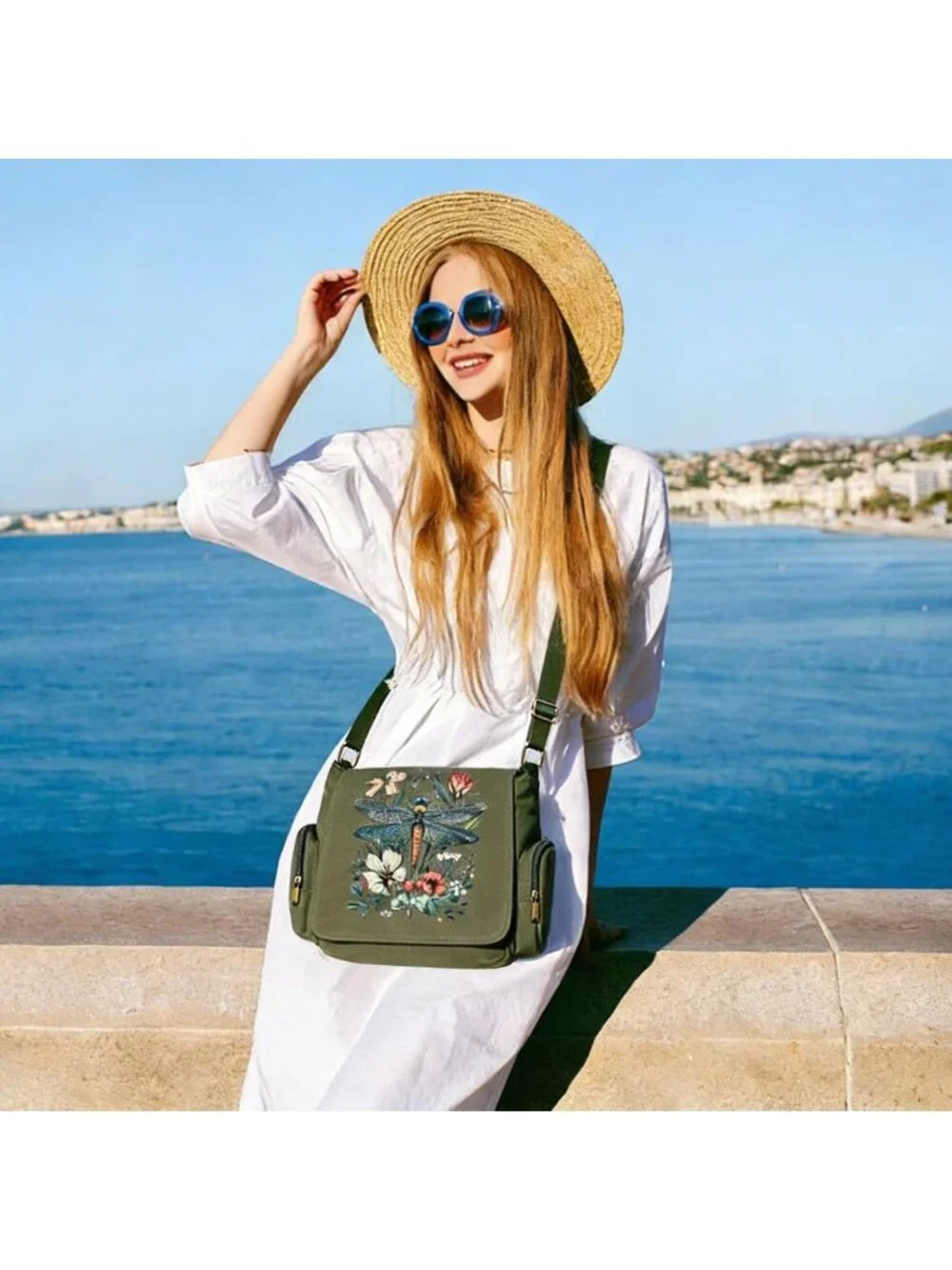 Cute Patterned Canvas Messenger Bag | Lightweight Crossbody Purse with Pockets